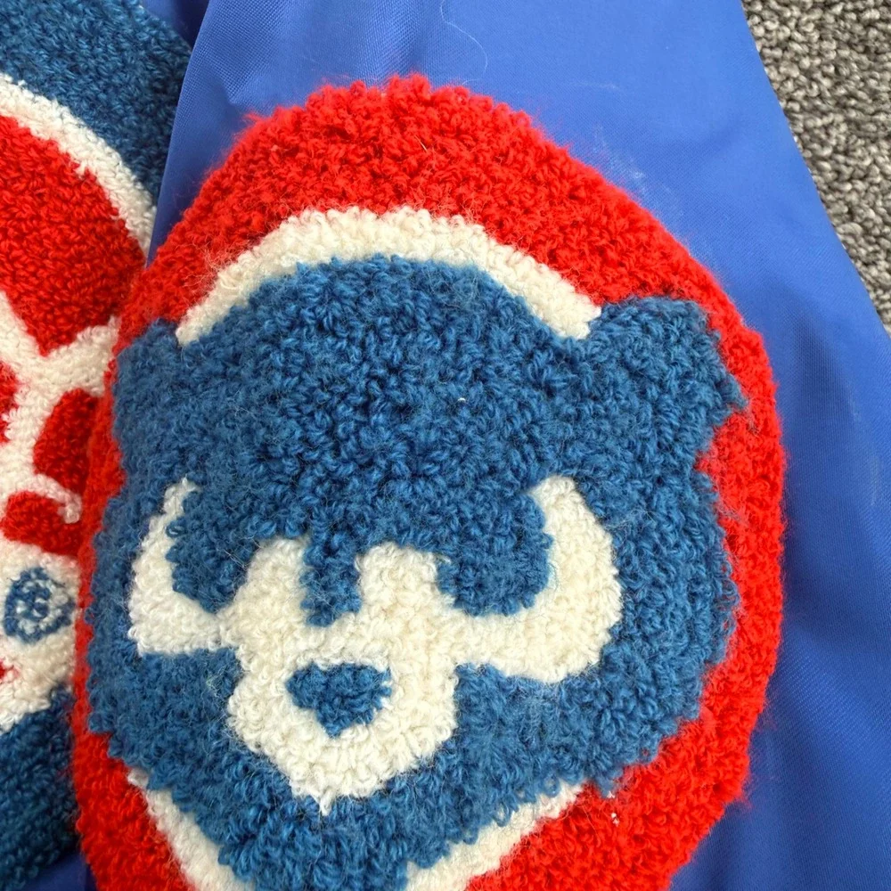 Vintage Swingster Chicago Cubs Bomber Jacket Blue Satin Chenille Patch Mens L